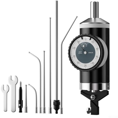 Yuanpgky Jauge à cadran à levier de centrage avec résolution de 0,01 mm pour traitement mécanique, compatible avec les trous intérieurs de 4 à 300 mm et les cercles extérieurs de 0 à 300 mm, pour une