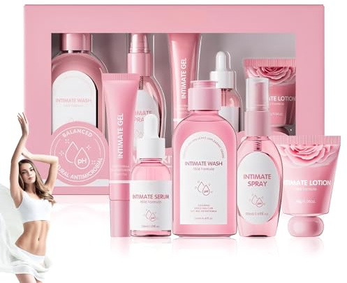 Set De Cuidado íntimo Para Mujer 5 Unidades, Líquido Limpiador 130ml, Suero 30ml, Gel 20g, Loción 30g, Spray 50ml, Limpieza, Protección Y Nutrición Diaria