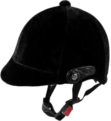 Tapallmy Horse Riding Helmet Velvet Equestrian Helmet Horse Riding Hat - Adjustable Fit For Adults & Teens | Black