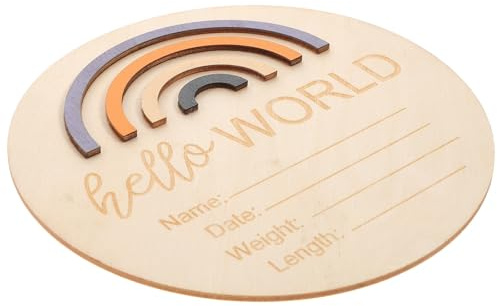 BETOOKY Wooden Monthly Milestone Cards and New Parents, Safe to Hands with No Burrs, Photo Prop for Newborn Announcement at Home