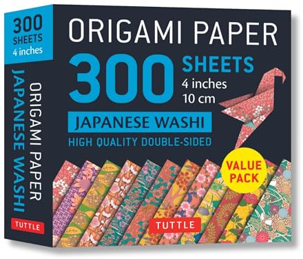 Origami Paper - Japanese Washi Patterns- 4 inch (10cm) 300 sheets: Tuttle Origami Paper: High-Quality Origami Sheets Printed with 12 Different Designs