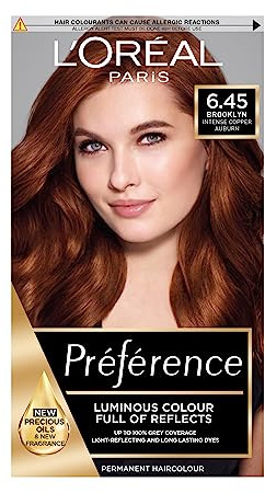 L'Oreal Paris Preference Hair Dye, Long Lasting, Luminous Permanent Hair Colour, 6.45, Brooklyn
