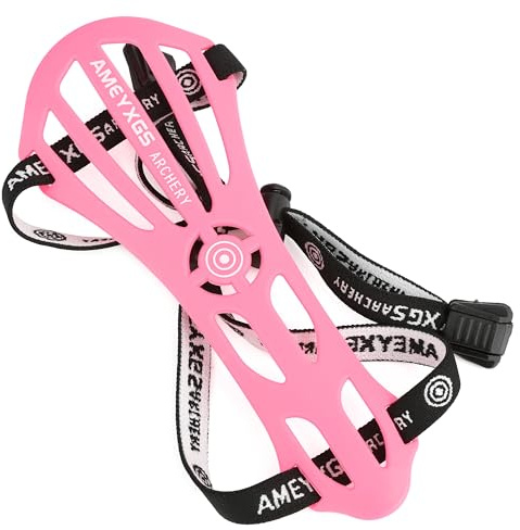 ZSHJGJR Archery Arm Guard Youth 2-Strap Arm Protector Rubber Children Arm Guard Forearm Safe Protective Gears for Shooting Hunting Practice (Pink)