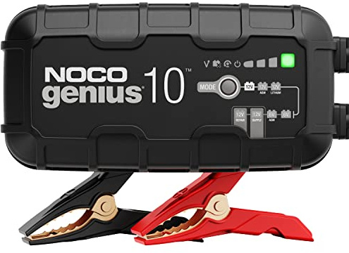 NOCO GENIUS10: 10A 6V/12V Smart Battery Charger – Automatic Maintainer, Trickle Charger & Desulfator with Overcharge Protection & Temperature Compensation – for Lead-Acid & Lithium Batteries