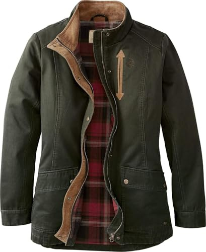 Legendary Whitetails Womens Shirt Jacket Long Sleeve Flannel Lined, Dark Army, SML