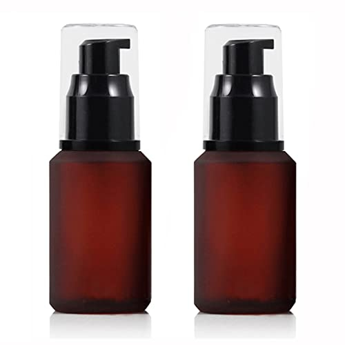 2pcs 60ml vide urefilable vin rouge verre Pump presse Lotion Bottle Cosmetic Make Up huile crème Emulsion Jar bouteille conteneur de stockage