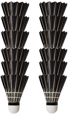 12 Pack Badminton Birdies, Badminton Shuttlecocks with Great Durability Stability and Balance, High Speed Badminton Birdies Balls for Outdoor, Garden, Beach, Family