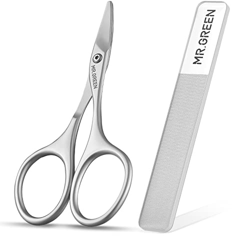 MR.GREEN Baby Nail Scissors Safety Nail Care Clippers Cutter Newborn Baby Convenient Nail Grooming Manicure Tool (Nail Scissors+Glass File)