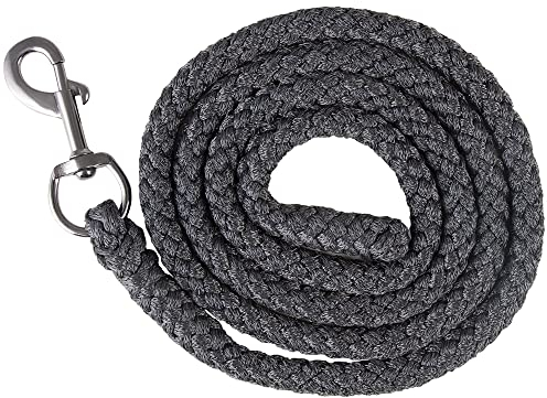 PFIFF 102963 Führstrick mit Karabinerhaken, einfarbiger Strick, Grau, 200cm