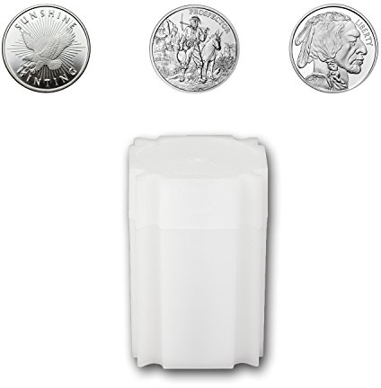4 Set- CoinSafe Medallion Tube - Each Tube Holds 20ea 39mm 1-Oz Silver & Copper Rounds