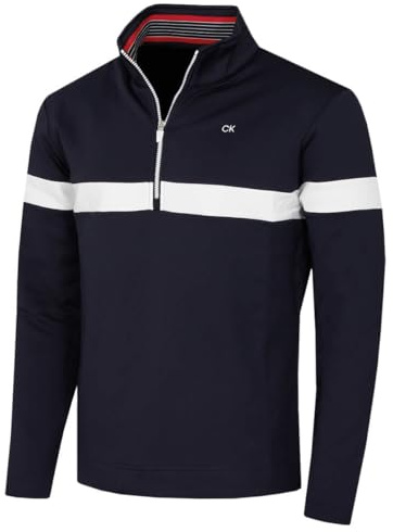 Calvin Klein Mens Scale CK Sweater - Navy - L