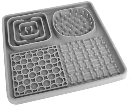 Schleckmatte Hund, Leckmatte für Hunde und Katzen, Langsames Füttern, BPA-frei Haustier Futtermatten Leckmatte für Hundebaden, Angstlinderung, Hundespielzeug, Fütterungsmatte