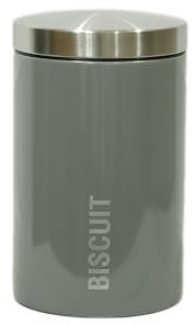 Kabalo Grey Kitchen Large Airtight Biscuit Barrel Jar Cookie And Food Stainless Steel Storage Canister Tin