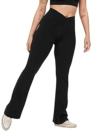 Leggings Femme éVasé Pantalon De Yoga ContrôLe du Ventre De Sport Taille Haute Yoga Fitness Danse Jegging Chic Et éLéGant Extensible D'EntraîNement Confortable Respirant Collant