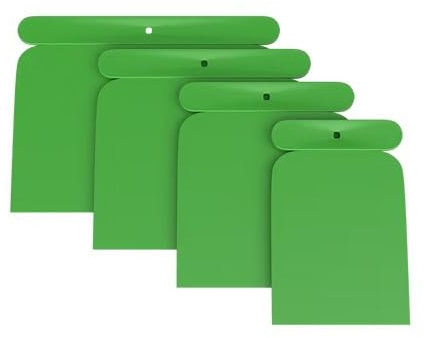 MARTEN Japanspachtel Set – 4-tlg Kunststoff Spachtel – Flexibel & Vielseitig – Ideal zum Ausbessern, für Lehmputz, Kalkputz & Dekorative Oberflächen – Ergonomisch & Leicht zu Reinigen
