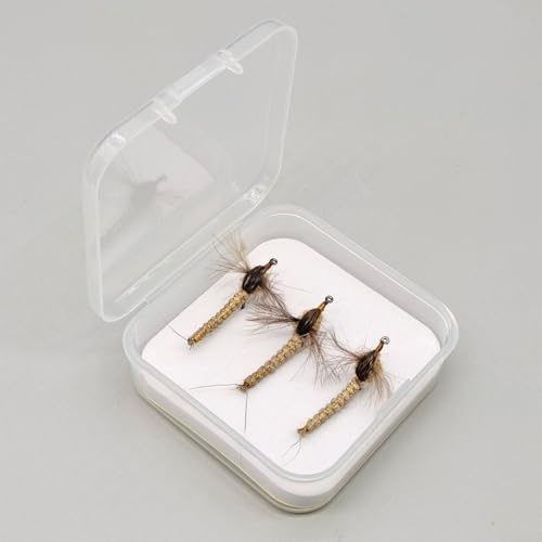 Lot de 3 appâts de pêche à la mouche en plumes pour prédateurs d'eau douce comme la truite et le saumon (14#)