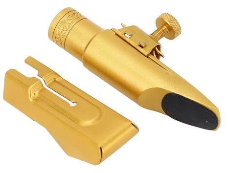 Bocchino di Sassofono, Bocchino in Ottone Alto Sax Sostitutivo per Sassofoni EB, Realizzato con Bocchino in Metallo a Copertura Scorrevole, Strumento Prezioso per Principianti