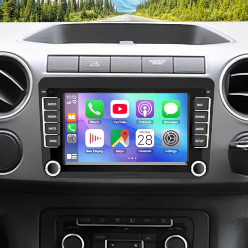 2 32 G Android 13 bilradio för VW AMAROK 2010–2016 med trådlös Carplay Android bil, 7 tums pekskärm bil stereo display spelare radio GPS navigationshuvud enhet med FM RDS Bluetooth backkamera
