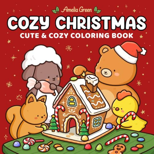 Cozy Christmas: Cute & Cozy Coloring Book for Adults and Teens