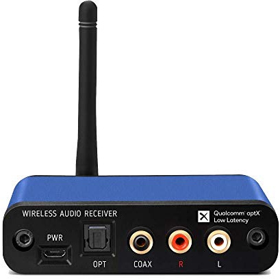 BluDento Hi-Fi Bluetooth 5.1 Audio Receiver with aptX HD, aptX Low Latency,AAC, 32Bits TI DAC for Streaming, Stereo RCA and Coaxial Optical outputs