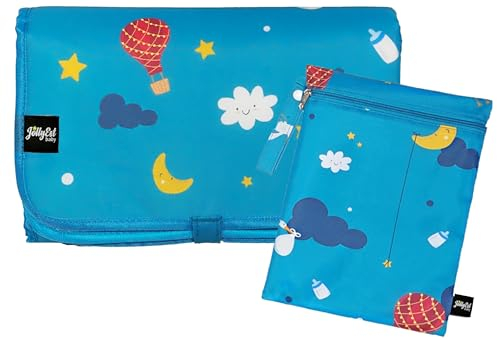 JollyEst® Baby Changing Mat Portable | Extra Large 70cm x 55cm | Travel Changing Mat | New Born Baby Essentials | Toddler Travel Essentials | Changing Table Topper