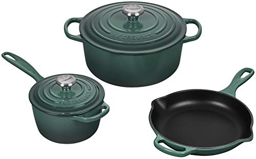 Le Creuset Juego de utensilios de cocina de hierro fundido esmaltado, 5 piezas, color azul
