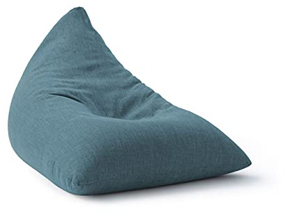 Lumaland Gaming Sitzsack & Bodenkissen | XXL Beanbag in Triangle Form | 150x100x100cm & 370l Volumen | Waschbarer & Robuster Bezug | Ideal als Sessel & Sofa verwendbar | Leichtes Sitzkissen [Aqua]