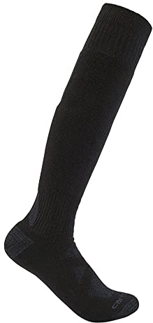 Carhartt Men's Heavyweight Merino Wool Blend Over-the-Calf Sock, Black, Medium