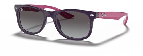 Ray-Ban Junior XS Kids' New Wayfarer RJ9052S 70218G 48MM Violet/Light Grey Gradient Dark Grey Square Sunglasses for Small Boys and Girls +Bundle with Accessory Eyewear Kit