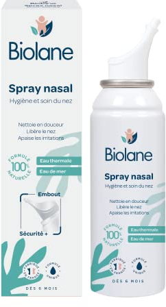 Biolane Spray nasal de agua de mar para bebé, 100% natural, a partir de 6 meses, 100 ml