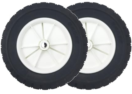 Zweipappel 2 x Ø200mm Ersatz Räder Gummi Laufrad Rasenmäherrad Wagen Luftkompressor Rasentraktor Ersatz Roll Mähmaschinen Ersatzteile Achslochdurchmesser 12,7mm (2, 200mm)