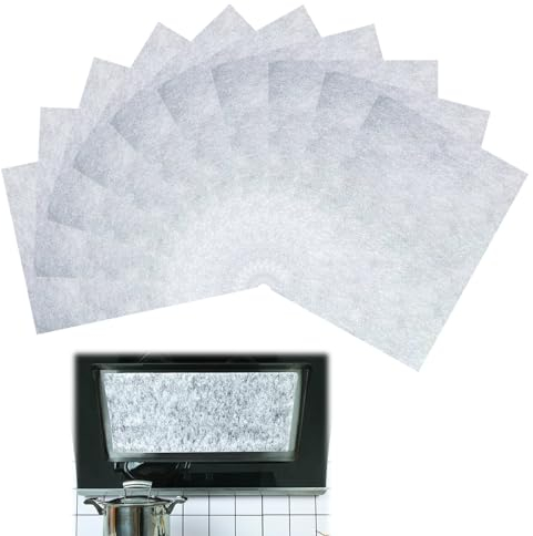 BNOYONERAS 10 Stück Filter für Dunstabzugshaube, Dunstabzugshaubenfilter, Papierfettfilter, Dunstabzugshauben Filtermatte Zuschneidbar, Abzugshaube Filter Universell Einsetzbar, 45 x 60 cm