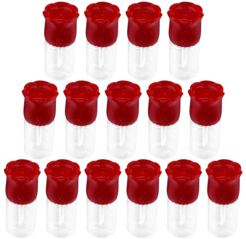 Hemoton 15pcs Rose Cover Lip Glaze Tube Lip Gloss Bottles Sample Containers DIY Lip Balms Tube Clear Gloss Lip Gloss Clear Lip Gloss Containers Bulk Lip Gloss Filling Luster Plastic