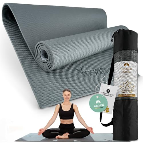 Yogamatte inkl. Tragetasche & Video Kurs I Yoga Matte rutschfest I weiche Gymnastikmatte I Sportmatte 183x60cm I Fitnessmatte I Pilatesmatte 6mm Dick
