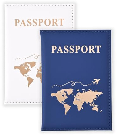 ZORTVUL 2 Pièces Protege Passeport, Pochette Passeport pour Hommes Et Femmes, Porte Passeport en Cuir PU Fonctionnel Multiples, Portefeuille Passeport Voyage Accessoires Organisateur De Docume