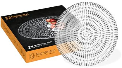Nachtmann Teller Ø 23 cm, 2 Stück, Ethno, 106160, Platzteller aus Kristallglas, Speiseteller spülmaschinenfest