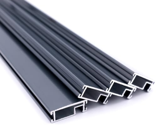 Avosdim Alu-Profile für Fliegengitter Spannrahmen – 4 Stück – zuschneidbar – für Fenster – robustes Aluminium – Anthrazitgrau – 100 cm