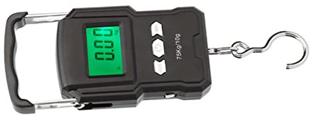 BESPORTBLE Tragbare elektronische Waage digitale Fischwaage Express-Gepäckwaage Kistenwaage tragbares Gepäck Handwaage hängende Waage LCD-Display- Black