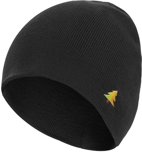 Donfri 100% Merinowolle Mütze Wollmütze Herren Warme Wintermütze Beanie Herren Winter Weiche Strickmütze Hat Geschenk, Schwarz, Einheitsgröße