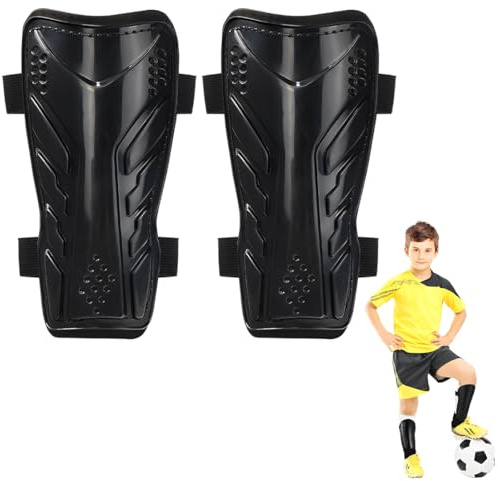 GXGM Protège-tibias de football pour garçons et filles, protège-tibias de football pour hommes avec doubles sangles réglables, super résistance aux chocs, léger