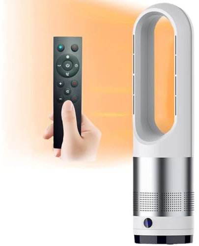 Ventilateur Tour Chaud Et Froid avec Télécommande, Ventilateur De Chauffage 1400 W, 8 Vitesses, Minuterie 8 H, Affichage LED, Ventilateur De Circulation d'air Oscillant À 80 °