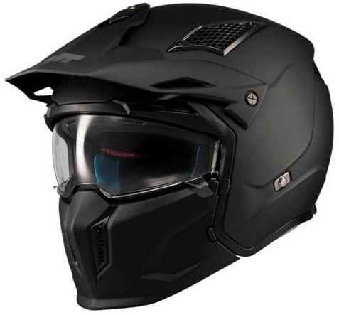 MT Helmets Streetfighter SV S – Casco Moto Integral Abierto con Visor Solar Retráctil, Estilo Streetfighter, Interior Lavable y Calota HIRP | Homologado ECE 22.06 & DOT