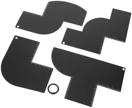 Beavorty Strumento Guida per Modellare Barba e Attaccatura Capelli Kit Riutilizzabile Schede per Design Precisione Strumenti da Barbieri per Allineamento e Misurazione Accessori Essenziali