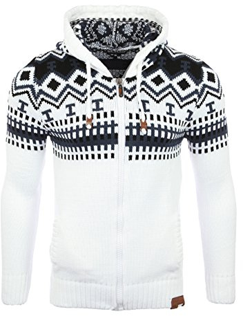 Reslad Men's Chunky-knit Norwegian Pullover, Winter Cardigan, Hoodie, RS-3104