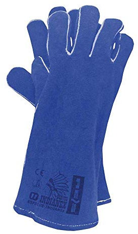 1 paire de gants de soudage bleus à haute température pour poêle à bois MIG/TIG