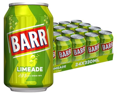 BARR Limeade desde 1875, Lata Multipack, Baja en Azúcar, 24x330 ml