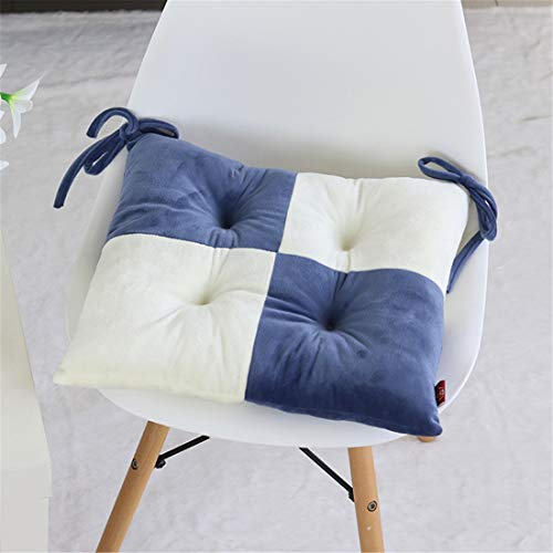 Chickw1 Kissen Stuhl, Stuhlkissen Bequemes Dicke Polsterung Steppkissen Bodenkissen Weich Sitzkissen für Stühle für Indoor und Outdoor aus (40x40cm,Blau Weiss)