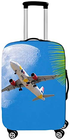 DOTBUY Elastisch Kofferhülle, 3D Flugzeug Reise Kofferschutzhülle Gepäck Cover Reisekoffer Hülle Schutz Bezug Schutzhülle Waschbare Reisetasche Kofferbezug (E,XL (30-32 Zoll))