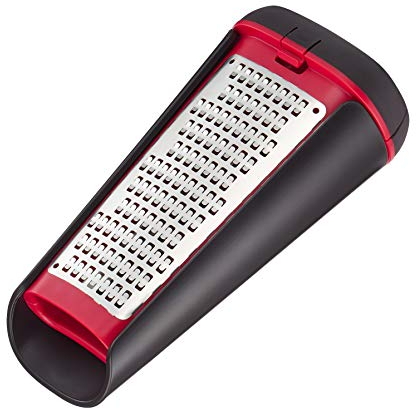 Lagostina Ingenio Smart Grattugia Box con due lame, Plastica e acciaio, Nero e Rosso