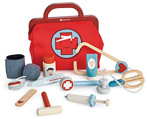 Tender Leaf Toys Arztkoffer (Holzspielzeug, Material Holz, Kinderspielzeug, fördert die Feinmotorik, Bunt) 7508114